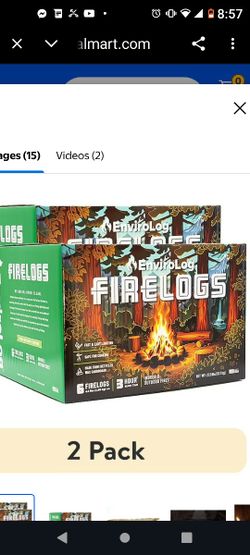 2pack) EnviroLog Indoor and Outdoor Fire Wood, 4.3 lb Firelogs, 6 Count