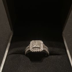 Diamond Engagement Ring 1 CT Princess-cut 14K White Gold