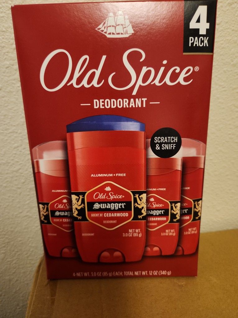 BRAND NEW OLD SPICE DEODORANT PACK OF 4 SCENT OF CEDARWOOD
