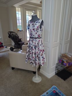 White Floral Tank Spring Dress 