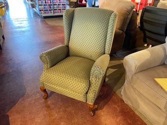 Green Upholstered Wingback Armchair