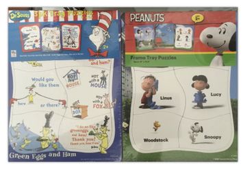 3 Pack Puzzles Peanuts Or Cat In The Hat NEW