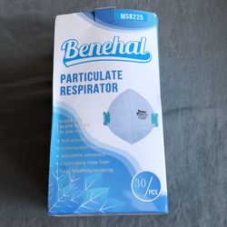 Benehal Particulate Respirator MS8225 NIOSH N95 Lot of 25 New Masks Adjustable Nose (Silver Lake