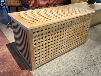 IKEA Hol Acacia Wood Storage Coffee Table