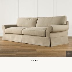 Restoration Hardware Grand-scale Roll Arm Slip Cover Sofa Couch