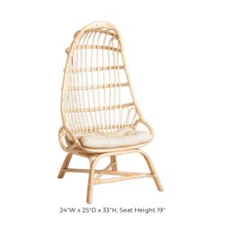 Rattan Curve Lounge Chair With White Cushion 