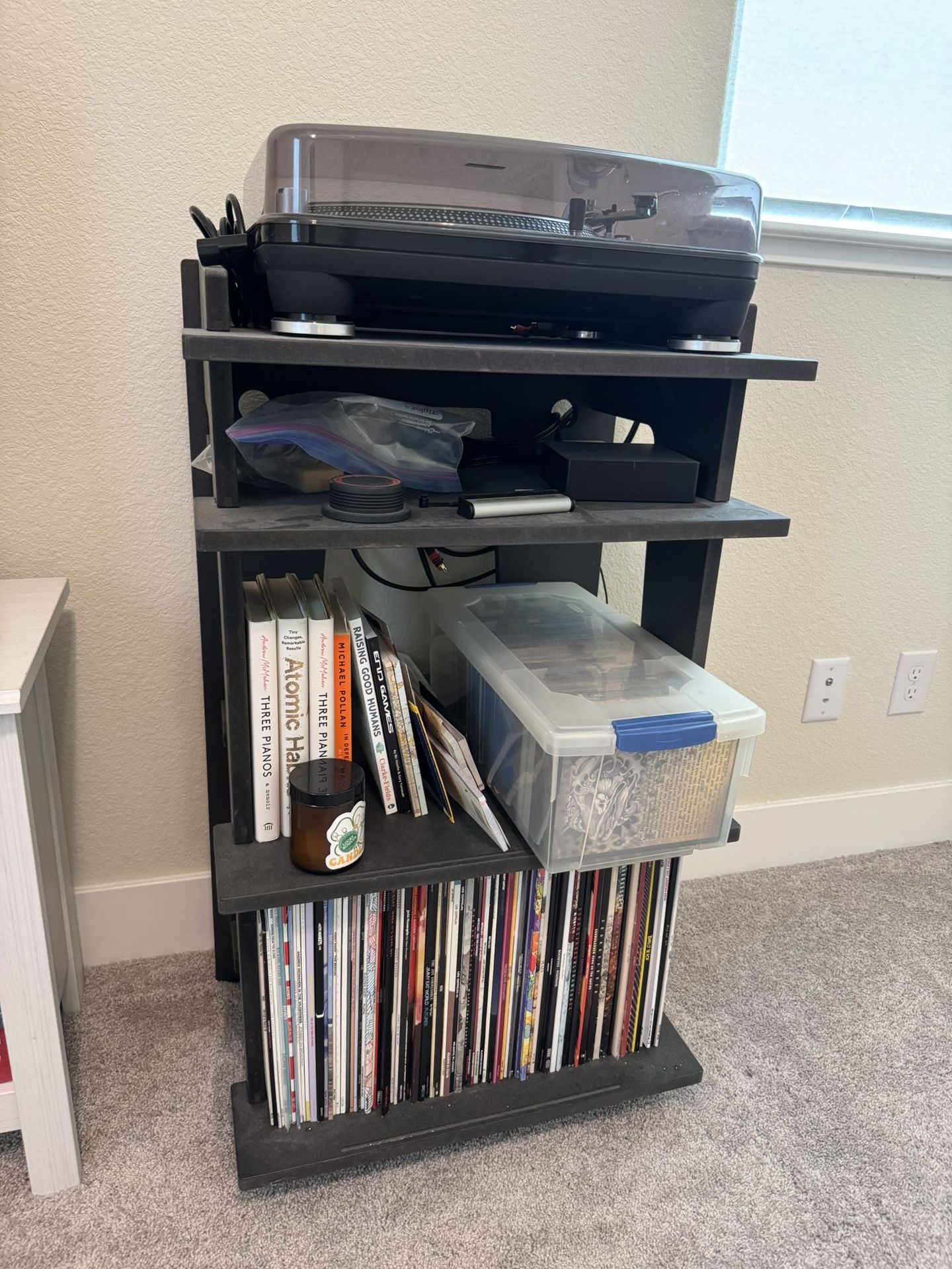 Line Phono Turntable Stand with Record Storage