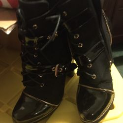 Zipper Patent Leather Boots