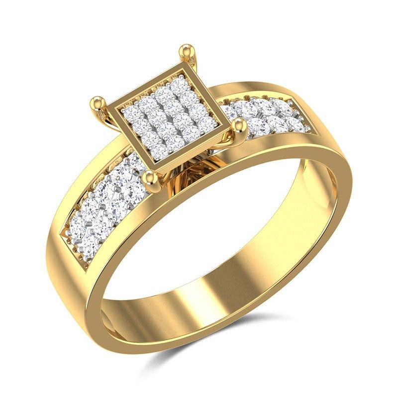 "Refine Square Zircon Luxury Princess Fashion Square Rings for Women, EVGG1263