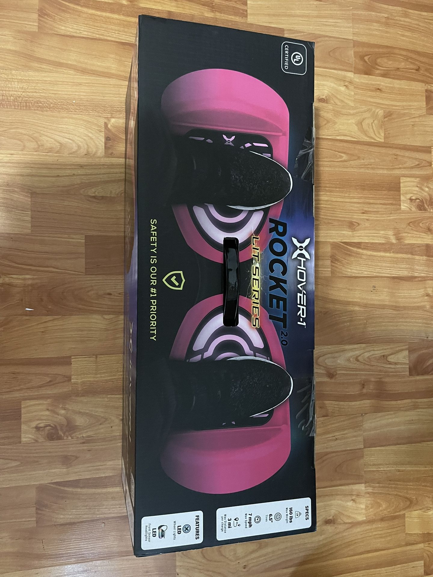Hover-1 Rocket 2.0 Hoverboard for Teens, LED Lights, Max Speed 7 mph, Pink