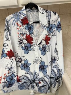 Floral Tropical Button-Up Shirt XL