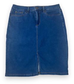 Blue Denim Midi Skirt
