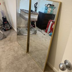 Set Of Two Gold Mirrors 47"x22"