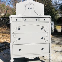 Gray Chest Of Drawers - Solid Wood 