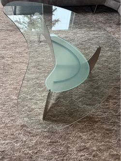 Elite Modern Glass Table-kidney shape