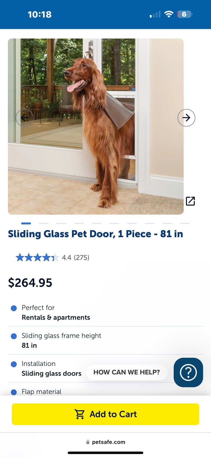PETSAFE Dog Door - LgTall - 81’ Door 1 Piece
