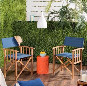 Photo Outdoor Living Laguna Blue Director Chair For Indoor Outdoor Garden Patio Lawn Garden(Set of 2)