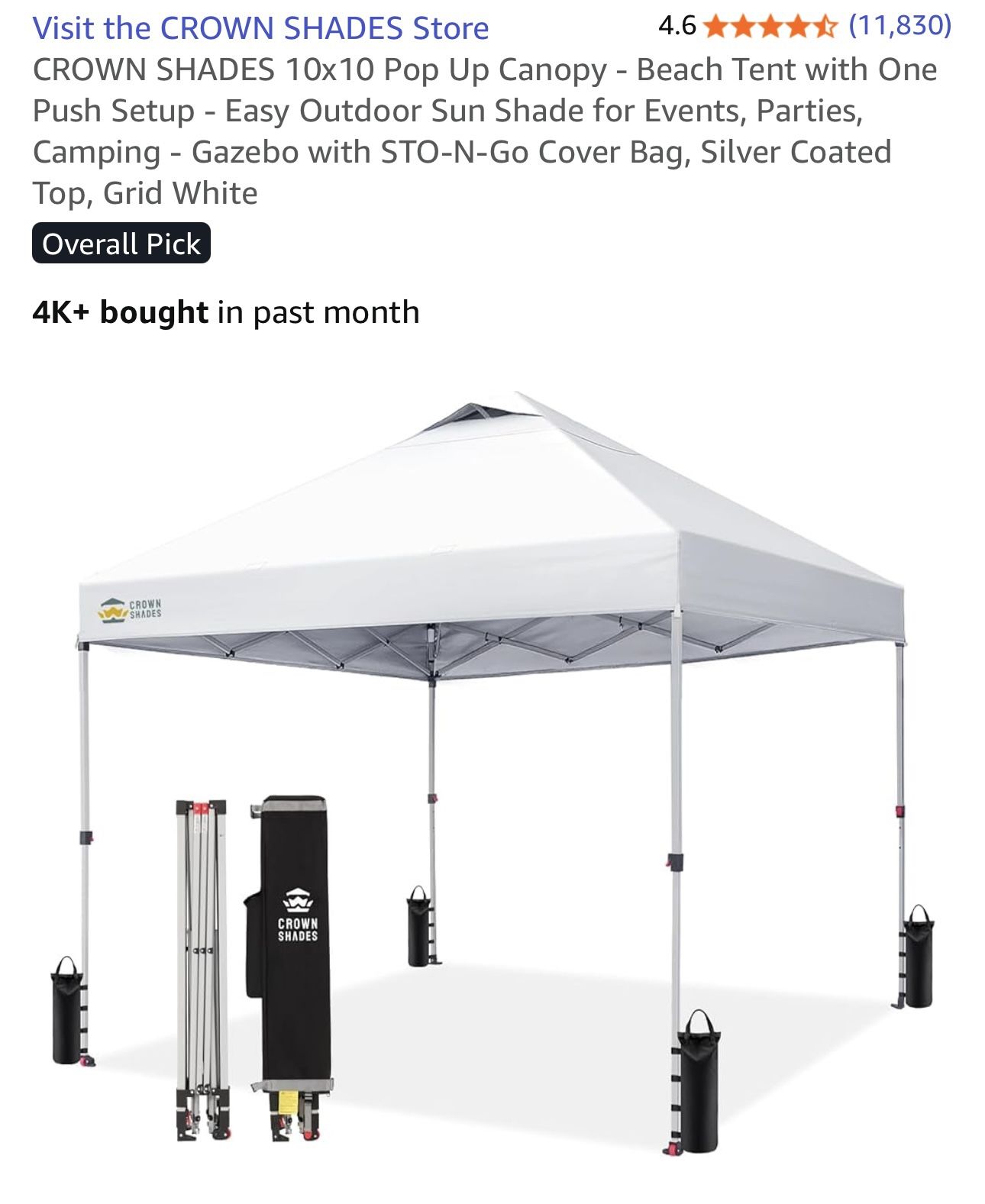 10x10 Canopies $75 Each