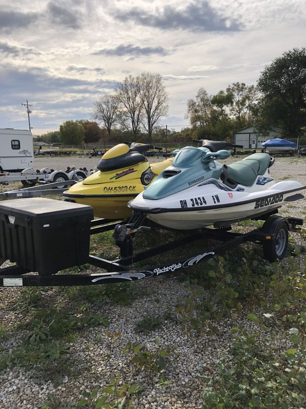 1998 sea doo xp 2001 sea doo gti jet skis with double trailer