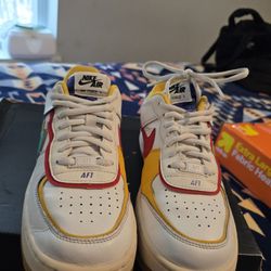 Nike Air Force 1 Shadow Multi Color Women's Shoes White CI0919-118 Size 8.5US