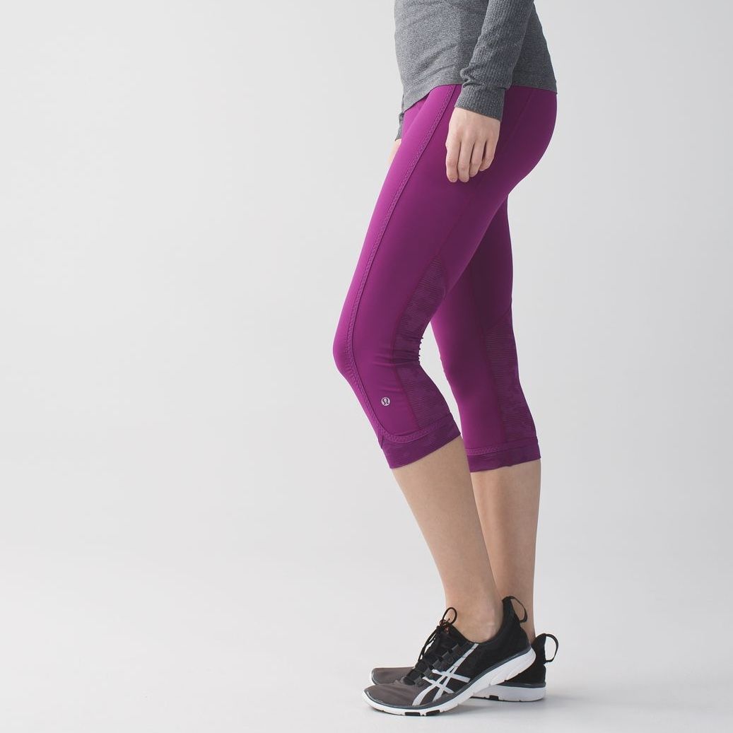 LULULEMON Dark Regal Plum Purple Camo Run For Days Crop Athletic Workout Legging