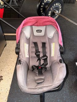 Evenflo Infant Car Seat with Base – Pink & Gray