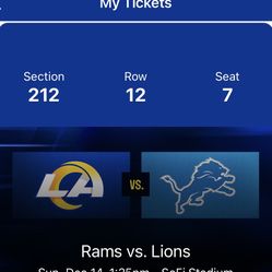 Rams vs Lions (12/14) - $325 each (4 or 6 Seats available)