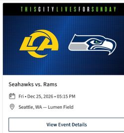 4 Tickets for Rams vs Seahawks (Friday 12/25) - Section 303