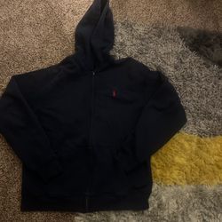 Navy Blue Polo Zip Up