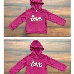 Little Girls Clothes Toddler Hooded Love Sweaters Size 4T Perfect For Twin Girls 