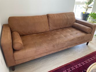 Suede leather sofa