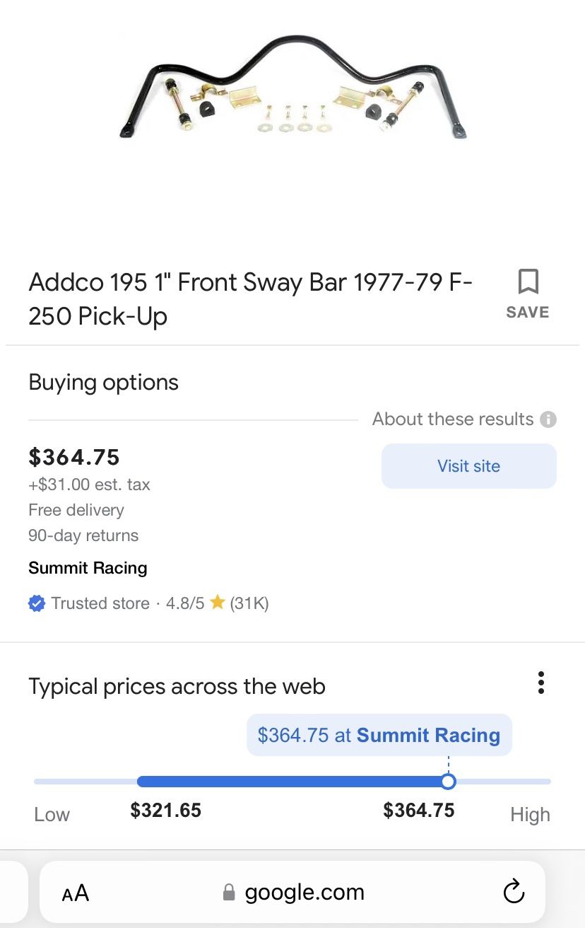 Addco HW-195-OU Ford Anti Away Bar