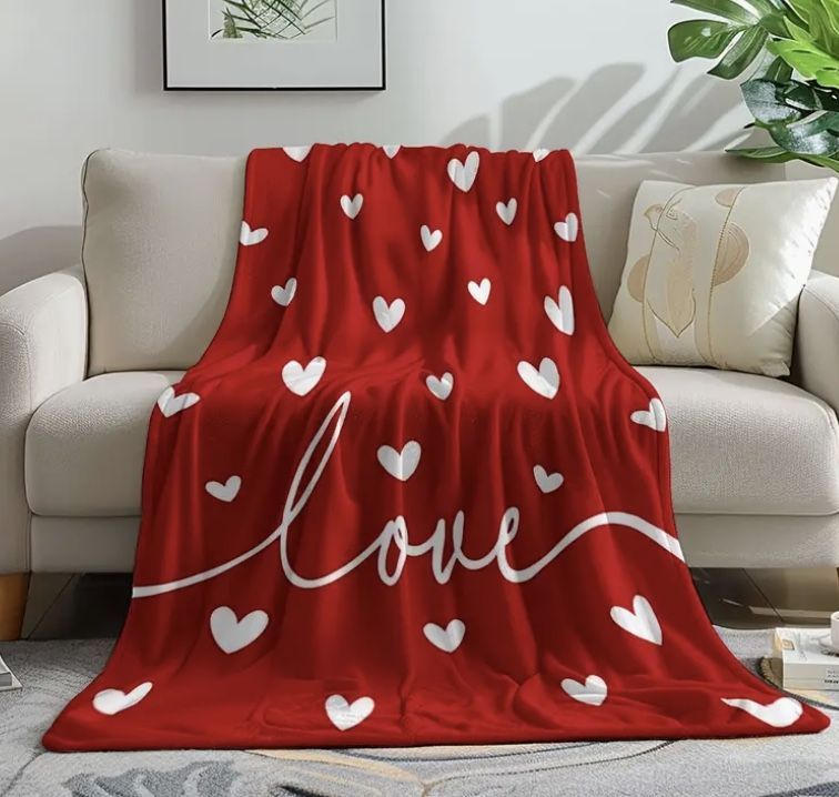 Red LOVE Lap Blanket - 3 Available 3 Feet X 2 Feet