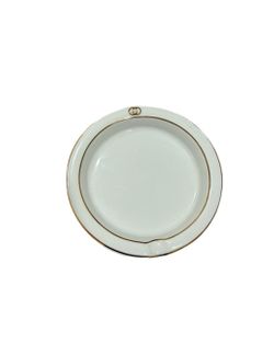 Gucci White Ceramic Ashtray with Gold Trim