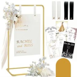 Welcome to Our Wedding Sign Stand  Gold Metal