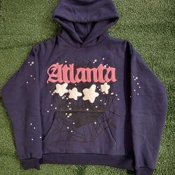 Sp5der Hoodie - Dark Navy Atlanta
