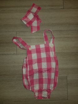 Pink plaid Onesie