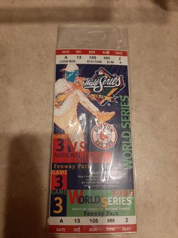 1999 Redsox Phantom World Series Ticket