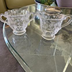 Fosteria Chintz Creamer And Sugar 