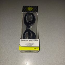 ATHLETIC WORKS TINTED SWIM GOGGLES WITH ANTI FOG LENSES NEW FACTORY SEALED 