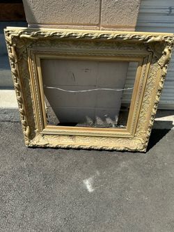 vintage French Provincial style ornate gold-wood picture frame