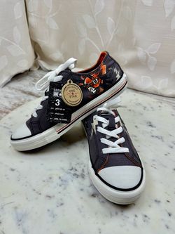 Converse One Star Junior 3 Charcoal Skull Flame Print DX OX Low Top Sneakers NWT