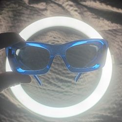 Prada Sunglasses PR 13ZS - Crystal Electric Blue/Dark Grey (See Photos For Retail Value) Worn Few Times Worth 2x More