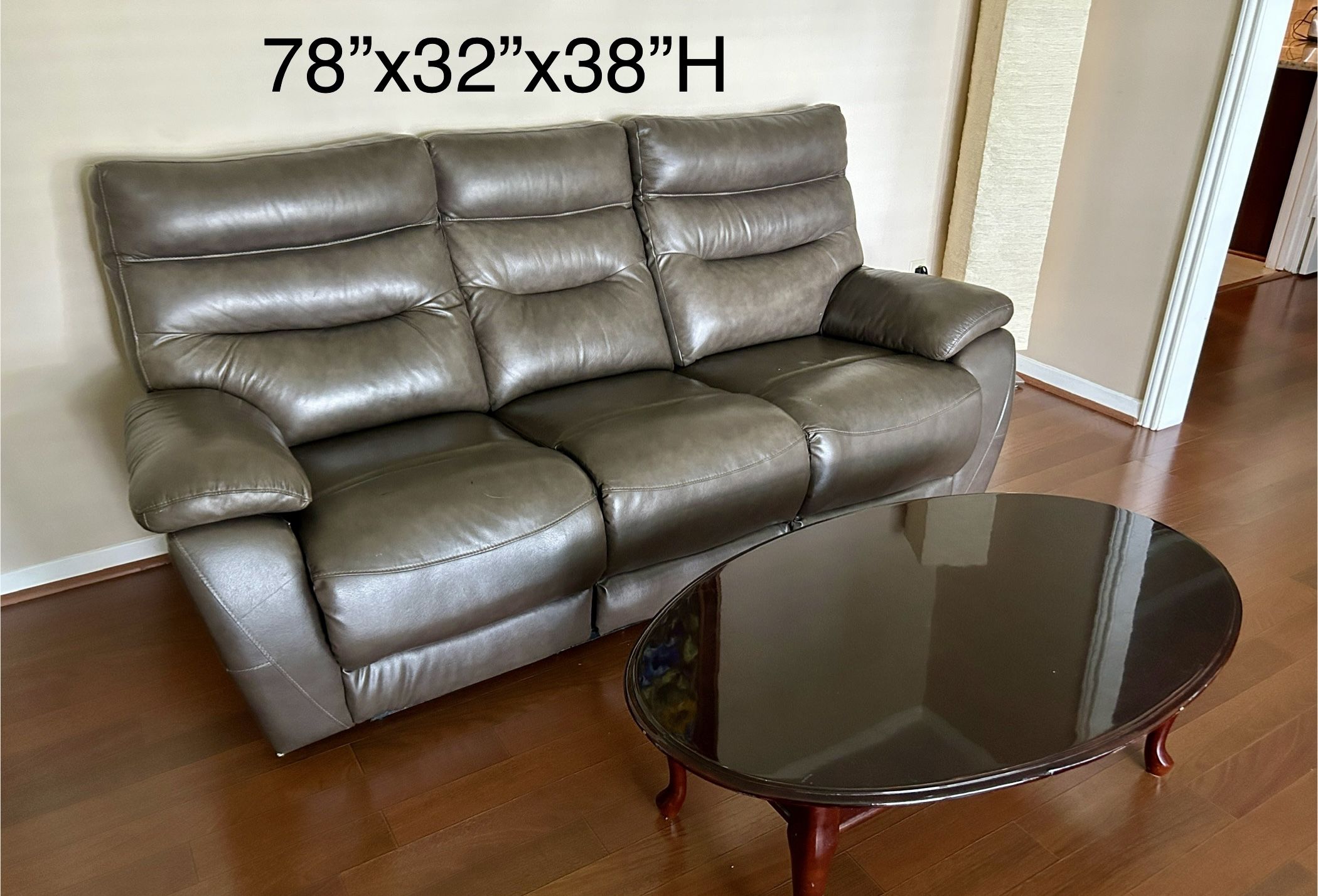 Leather POWER Recliner Sofa