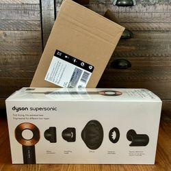 Brand New Sealed - Dyson Supersonic Copper/Blue Hair Dryer With Attachments