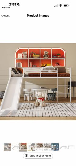 Loft bed with slide