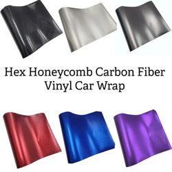 Satin Hex Honeycomb Checkered Vinyl Car Wrap Film