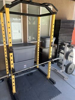 Weight Rack With Bar And Weights