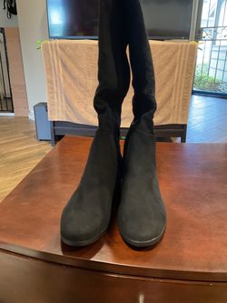 Style & Co Black Suede Tall  Boots Womens 9.5