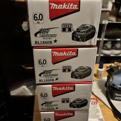 Makita Batteries 18.v 6.0AH